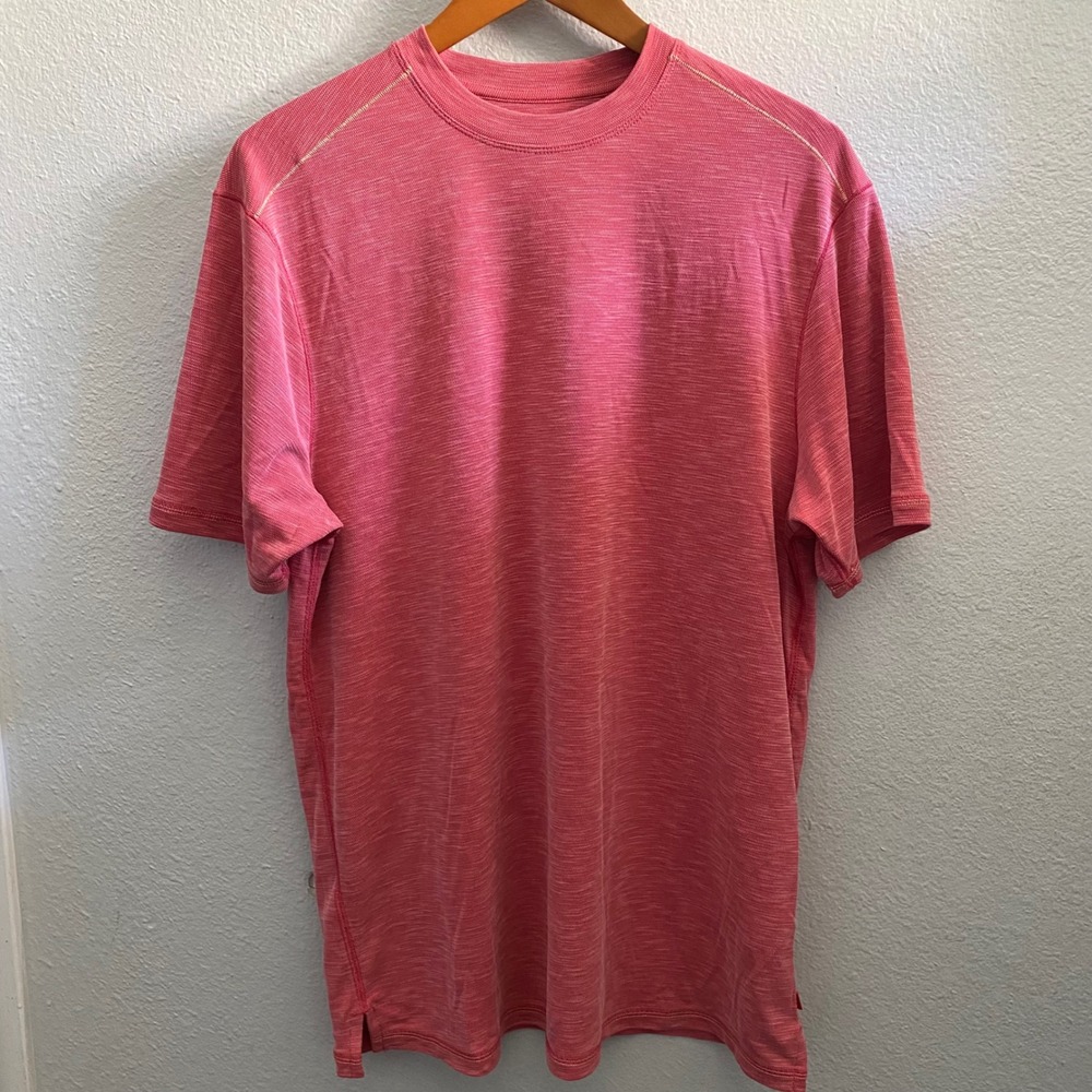 Tommy‎ Bahama Mens Short Sleeve Heathered T-Shirt Coral Red T27643 Medium